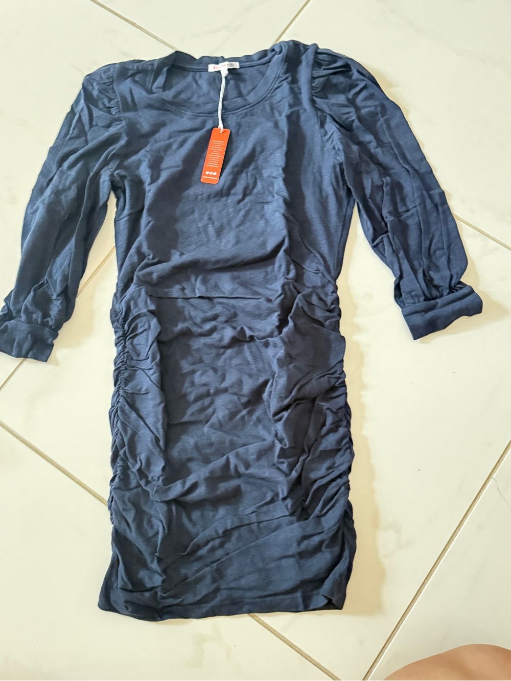 Sundry Women’s Navy Ruched Dress size 2 NWT